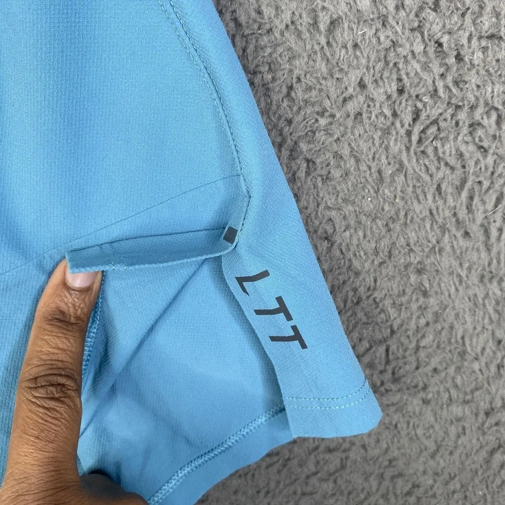 Lululemon License To Train LTT Shorts Mens Small Light Blue Zip Pockets Drawcord